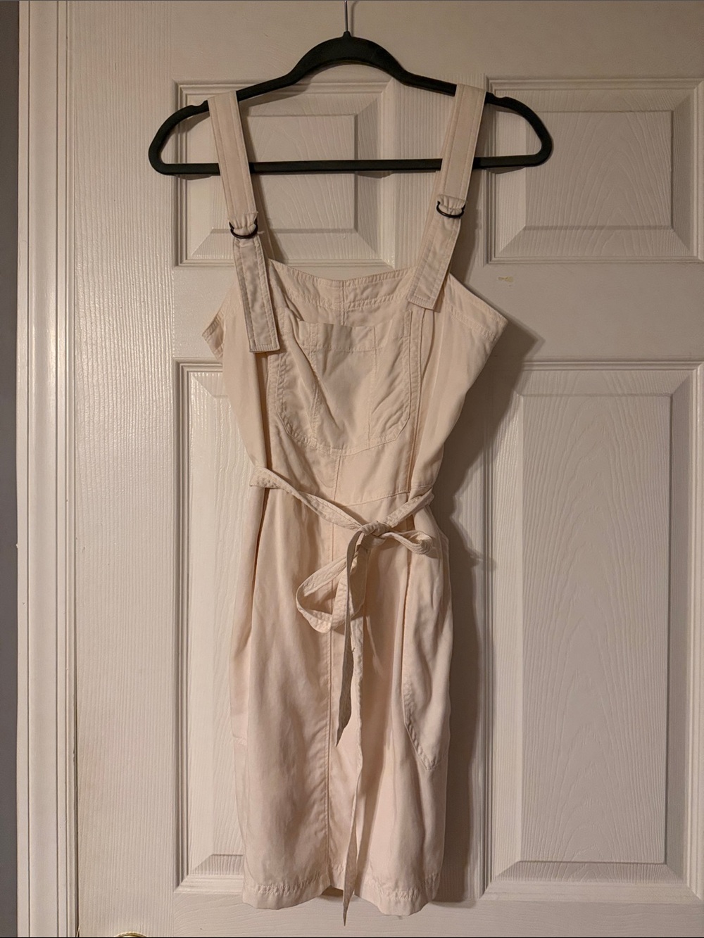 Abercrombie & Fitch Cream Pinafore Midi Dress